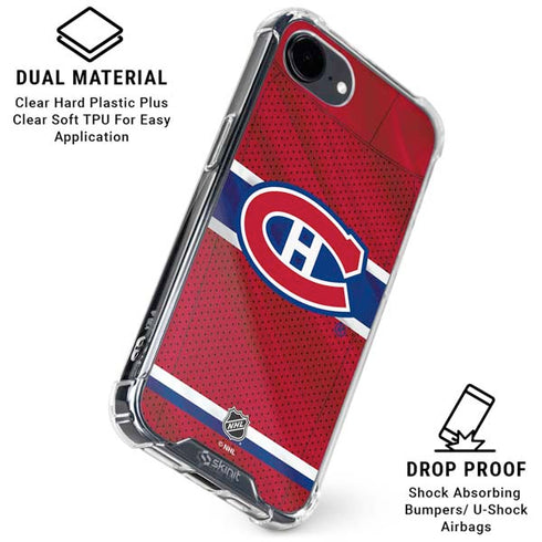 NHL Montreal Canadiens Home Jersey iPhone 16e Clear Case