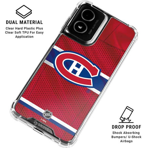NHL Montreal Canadiens Home Jersey Moto G Power 5G (2024) Clear Case