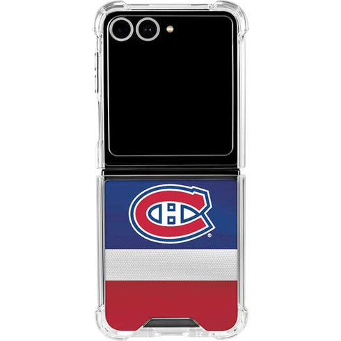 NHL Montreal Canadiens Jersey Galaxy Z Flip7 Clear Case