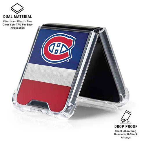 NHL Montreal Canadiens Jersey Galaxy Z Flip7 Clear Case