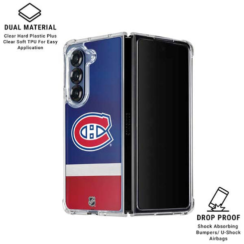 NHL Montreal Canadiens Jersey Galaxy Z Fold7 Clear Case