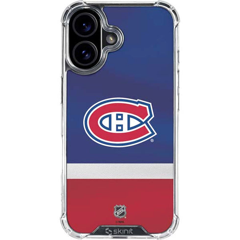 NHL Montreal Canadiens Jersey iPhone 16 Plus Clear Case