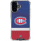NHL Montreal Canadiens Jersey iPhone 16 Plus Clear Case