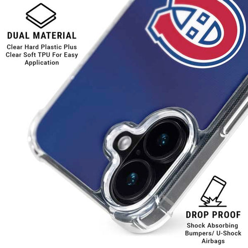 NHL Montreal Canadiens Jersey iPhone 16 Plus Clear Case