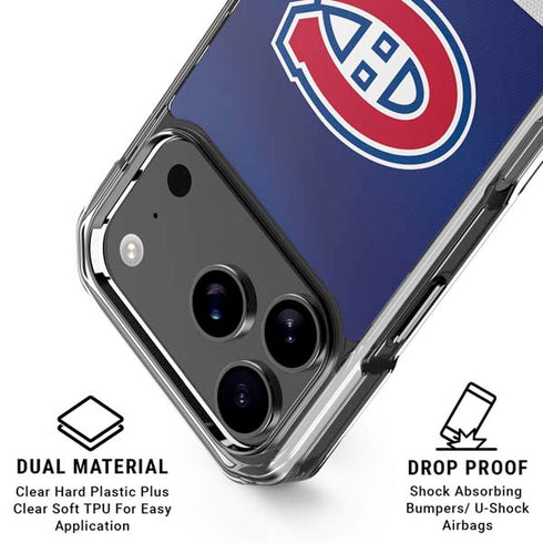 NHL Montreal Canadiens Jersey iPhone 18 Pro Clear Case
