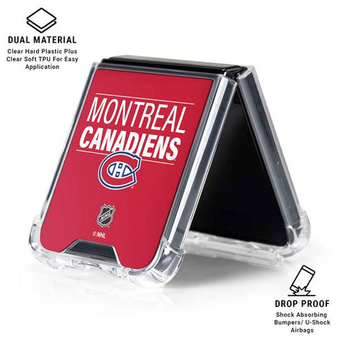 NHL Montreal Canadiens Lineup Galaxy Z Flip6 Clear Case