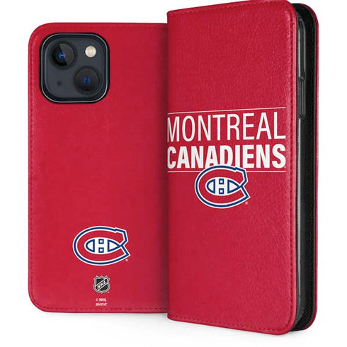 NHL Montreal Canadiens Lineup iPhone 15 Plus Folio Case