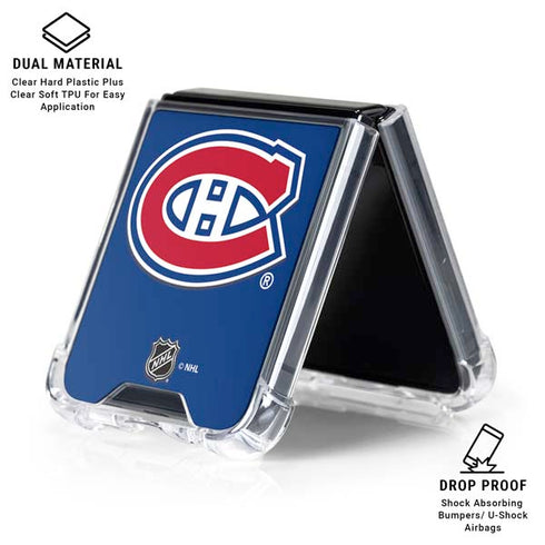 NHL Montreal Canadiens Solid Background Galaxy Z Flip6 Clear Case