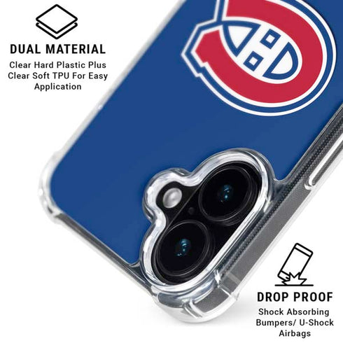 NHL Montreal Canadiens Solid Background iPhone 16 Clear Case
