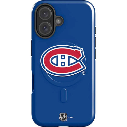 NHL Montreal Canadiens Solid Background iPhone 16 Magsafe Impact Case