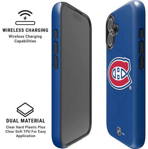 NHL Montreal Canadiens Solid Background iPhone 16 Magsafe Impact Case
