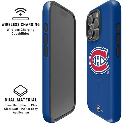 NHL Montreal Canadiens Solid Background iPhone 16 Pro Magsafe Impact Case