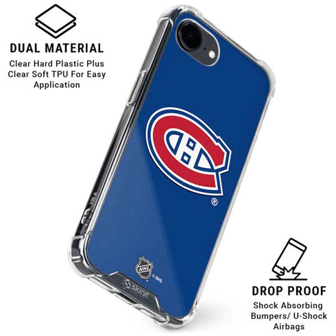 NHL Montreal Canadiens Solid Background iPhone 16e Clear Case