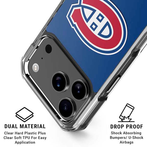 NHL Montreal Canadiens Solid Background iPhone 18 Pro Clear Case