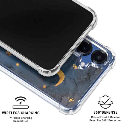 Moon and Stars Galaxy S25 Clear Case