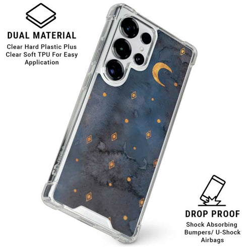 Moon and Stars Galaxy S25 Ultra Clear Case