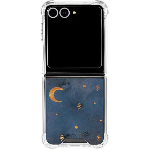 Moon and Stars Galaxy Z Flip7 Clear Case