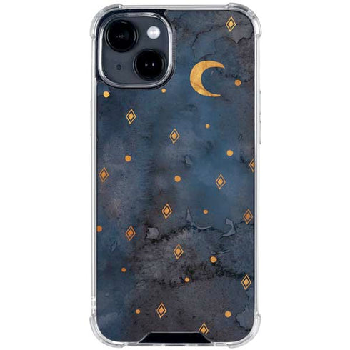 Moon and Stars iPhone 15 Clear Case