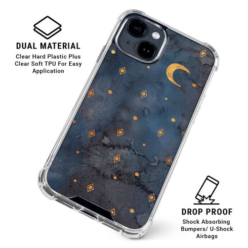 Moon and Stars iPhone 15 Clear Case