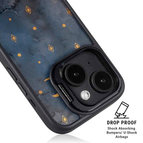 Moon and Stars iPhone 15 Kickstand Case