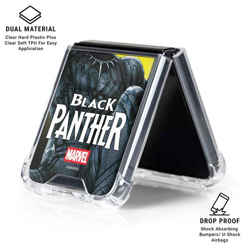 Marvel Black Panther Moon light Galaxy Z Flip7 Clear Case