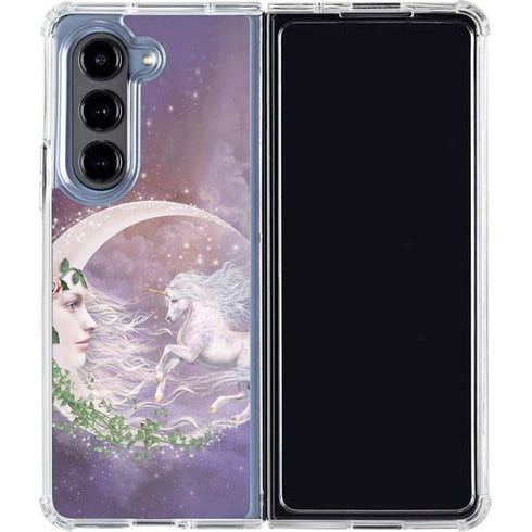 Moon Unicorn by Laurie Prindle Galaxy Z Fold5 5G Clear Case