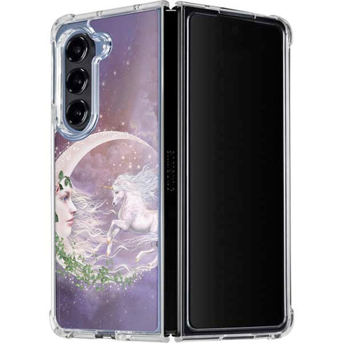 Moon Unicorn by Laurie Prindle Galaxy Z Fold5 5G Clear Case