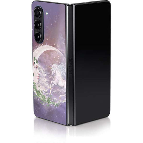 Moon Unicorn by Laurie Prindle Galaxy Z Fold5 5G Skin