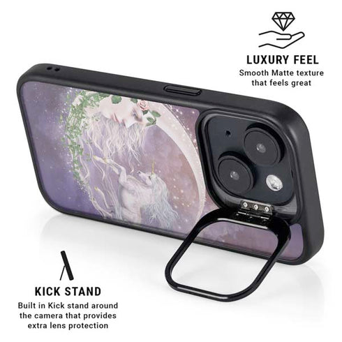 Moon Unicorn by Laurie Prindle iPhone 15 Kickstand Case