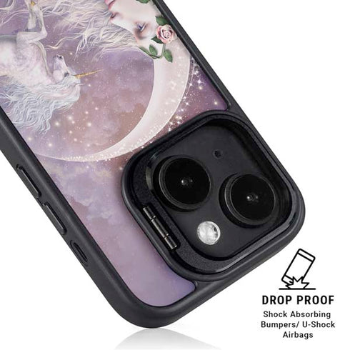 Moon Unicorn by Laurie Prindle iPhone 15 Kickstand Case