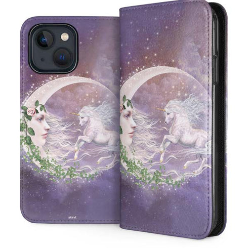 Moon Unicorn by Laurie Prindle iPhone 15 Plus Folio Case