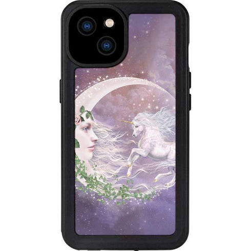Moon Unicorn by Laurie Prindle iPhone 15 Plus Waterproof Case
