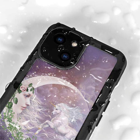 Moon Unicorn by Laurie Prindle iPhone 15 Plus Waterproof Case