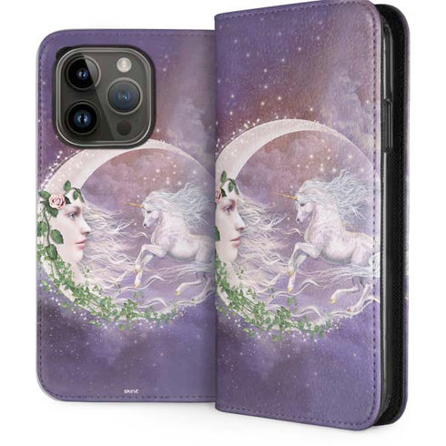 Moon Unicorn by Laurie Prindle iPhone 15 Pro Folio Case