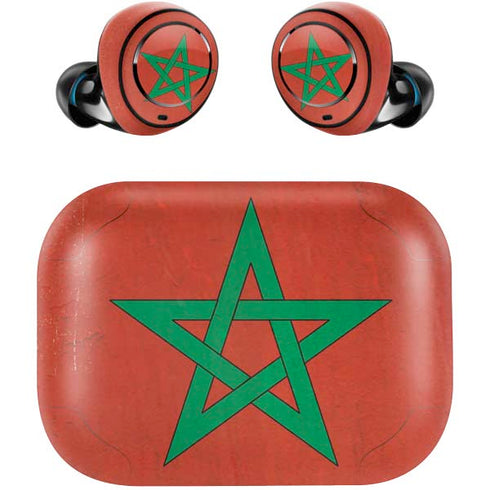 Morocco Flag Distressed Amazon Echo Buds Skin