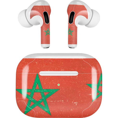 Morocco Flag Distressed AirPods Skins