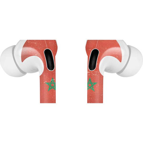 Morocco Flag Distressed AirPods Skins