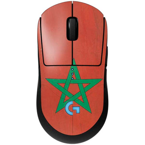 Morocco Flag Distressed G Pro Wireless Gaming Mouse Skin