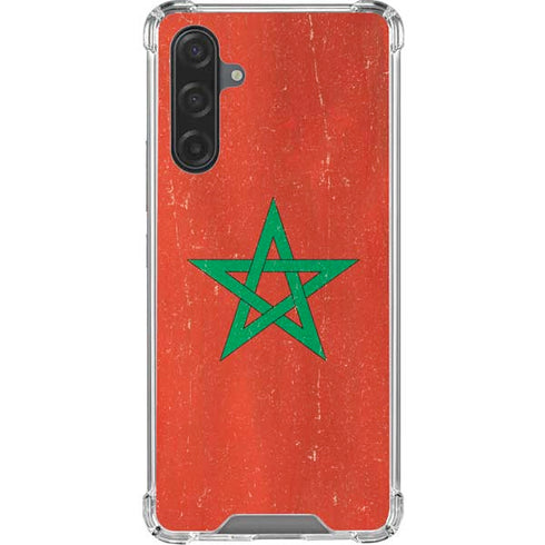 Morocco Flag Distressed Galaxy A17 Clear Case