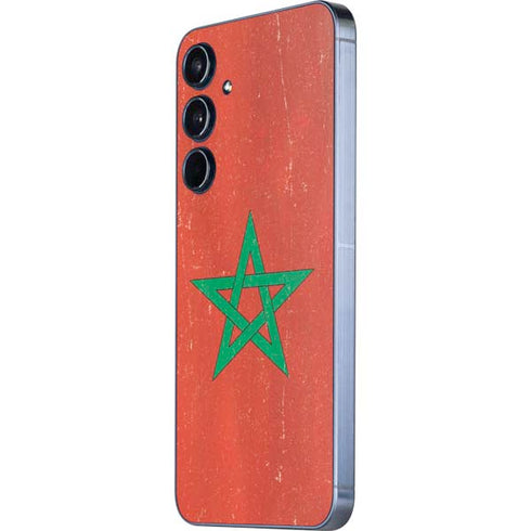 Morocco Flag Distressed Galaxy A35 5G Skin