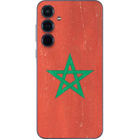 Morocco Flag Distressed Galaxy A55 5G Skin