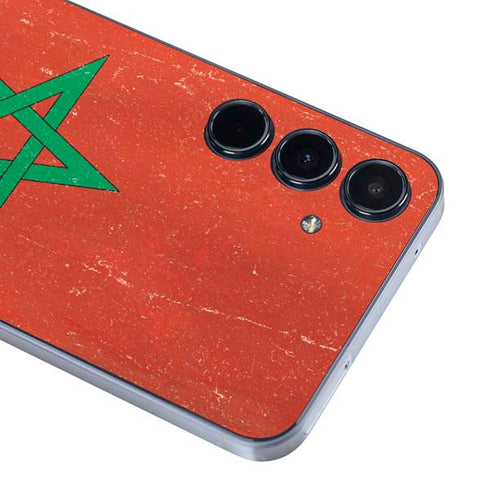 Morocco Flag Distressed Galaxy A55 5G Skin