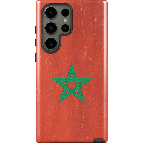 Morocco Flag Distressed Galaxy S23 Ultra Pro Case