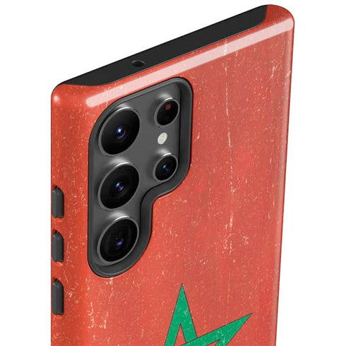 Morocco Flag Distressed Galaxy S23 Ultra Pro Case