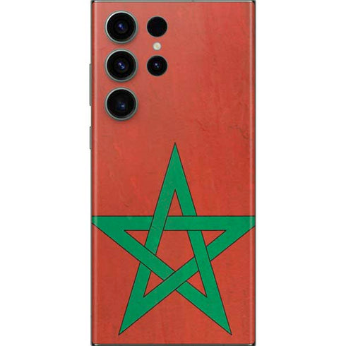 Morocco Flag Distressed Galaxy Skins