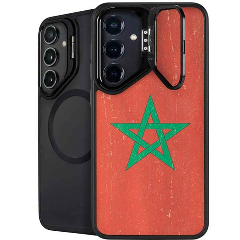 Morocco Flag Distressed Galaxy S24 Kickstand Case