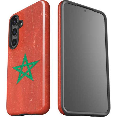 Morocco Flag Distressed Galaxy S25 Plus Impact Case