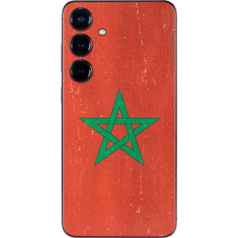 Morocco Flag Distressed Galaxy S25 Plus Skin