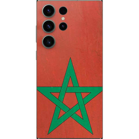 Morocco Flag Distressed Galaxy S25 Ultra Skin
