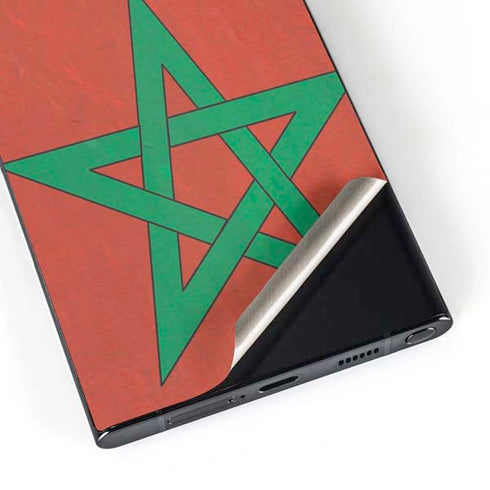 Morocco Flag Distressed Galaxy S24 Ultra Skin